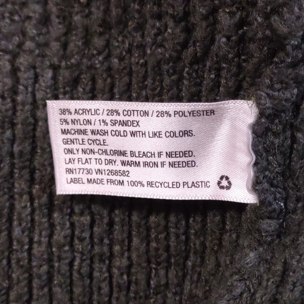 Misses XS hunter green cable knit sweater with Crew neck - Picture 6 of 6